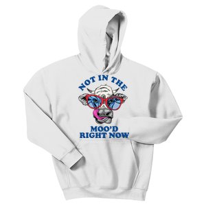 Not In The Mood Right Now Funny Cow Kids Hoodie