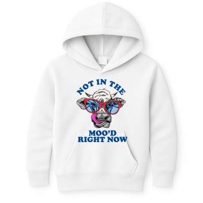 Not In The Mood Right Now Funny Cow Kids Hoodie