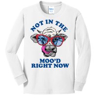 Not In The Mood Right Now Funny Cow Kids Long Sleeve Shirt