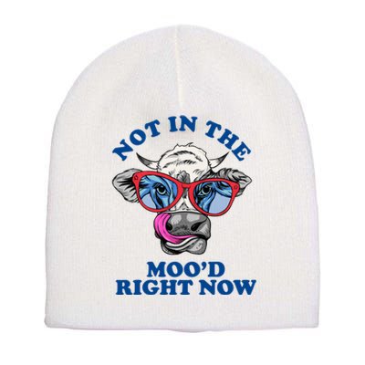 Not In The Mood Right Now Funny Cow Short Acrylic Beanie