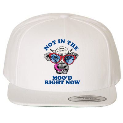 Not In The Mood Right Now Funny Cow Wool Snapback Cap