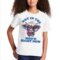 Not In The Mood Right Now Funny Cow Kids T-Shirt