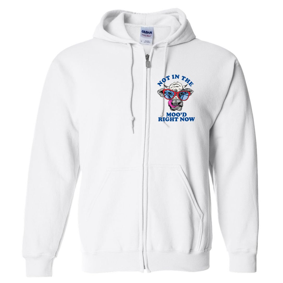 Not In The Mood Right Now Funny Cow Full Zip Hoodie