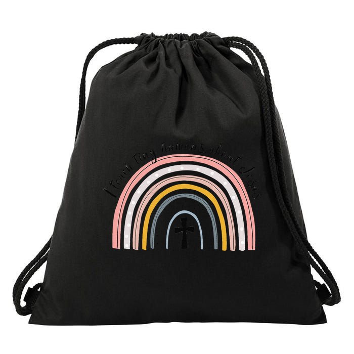 NG0M I Teach Tiny Humans About Jesus Teacher Appreciation Drawstring Bag