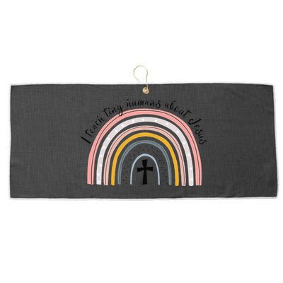 NG0M I Teach Tiny Humans About Jesus Teacher Appreciation Large Microfiber Waffle Golf Towel