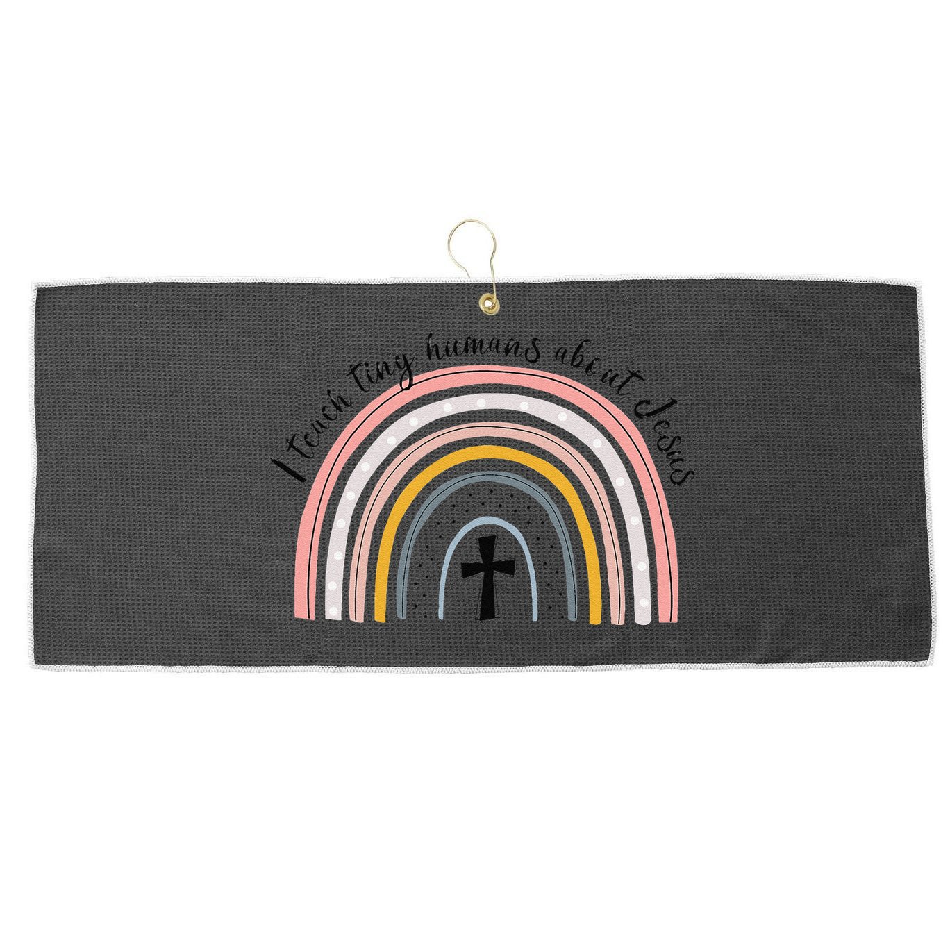 NG0M I Teach Tiny Humans About Jesus Teacher Appreciation Large Microfiber Waffle Golf Towel