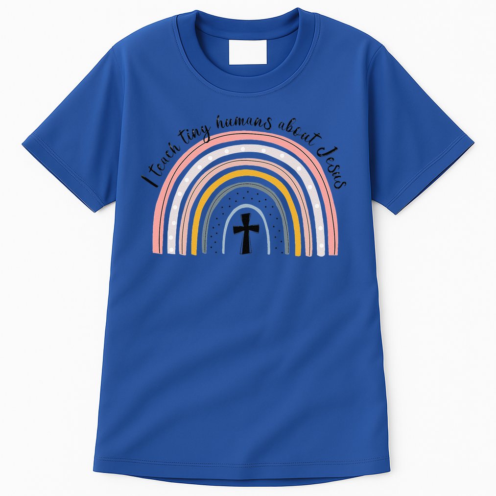NG0M I Teach Tiny Humans About Jesus Teacher Appreciation Tall T-Shirt