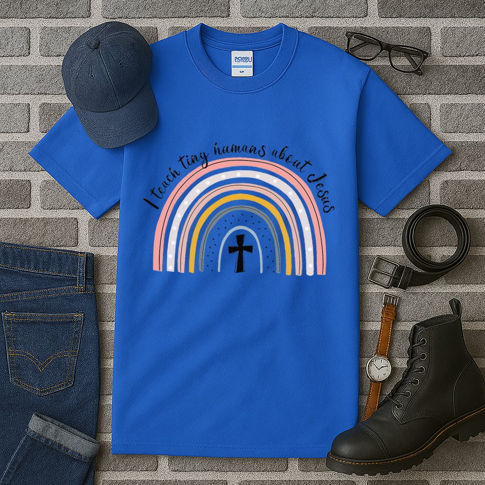 NG0M I Teach Tiny Humans About Jesus Teacher Appreciation Tall T-Shirt