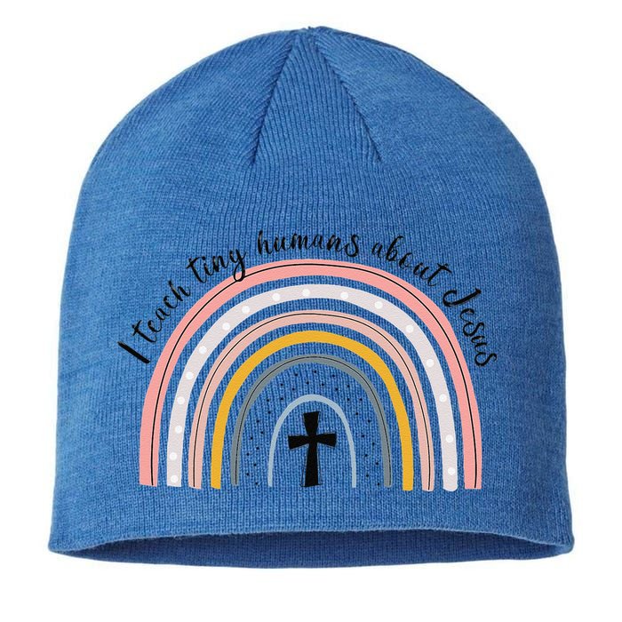 NG0M I Teach Tiny Humans About Jesus Teacher Appreciation Sustainable Beanie