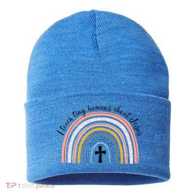 NG0M I Teach Tiny Humans About Jesus Teacher Appreciation Sustainable Knit Beanie