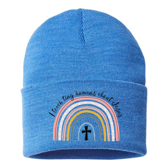 NG0M I Teach Tiny Humans About Jesus Teacher Appreciation Sustainable Knit Beanie
