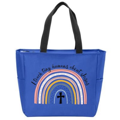 NG0M I Teach Tiny Humans About Jesus Teacher Appreciation Zip Tote Bag