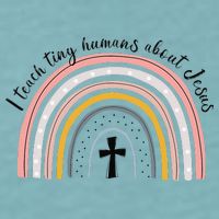 NG0M I Teach Tiny Humans About Jesus Teacher Appreciation Sueded Cloud Jersey T-Shirt