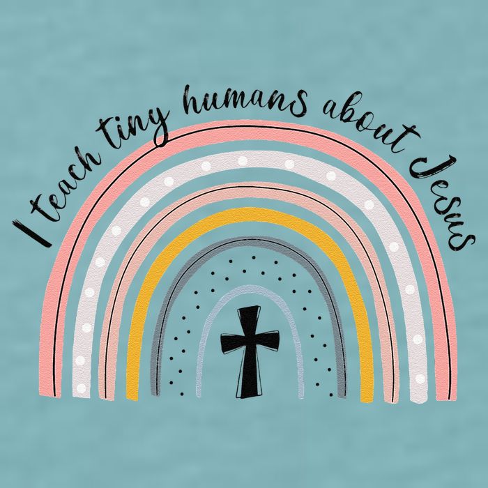 NG0M I Teach Tiny Humans About Jesus Teacher Appreciation Sueded Cloud Jersey T-Shirt