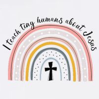 NG0M I Teach Tiny Humans About Jesus Teacher Appreciation Garment-Dyed Sweatshirt