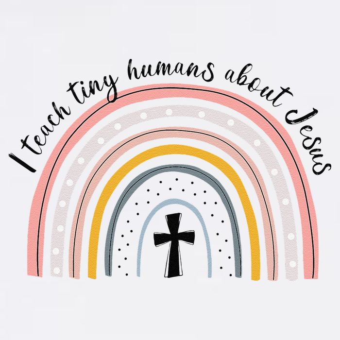 NG0M I Teach Tiny Humans About Jesus Teacher Appreciation Garment-Dyed Sweatshirt