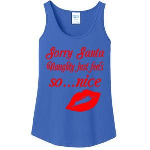 Naughty Is The New Nice Santa Xmas Lips Gift Ladies Essential Tank