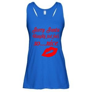 Naughty Is The New Nice Santa Xmas Lips Gift Ladies Essential Flowy Tank