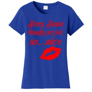 Naughty Is The New Nice Santa Xmas Lips Gift Women's T-Shirt