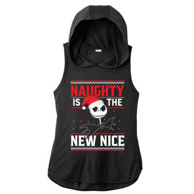 Naughty Is The New Nice Gift Ladies PosiCharge Tri-Blend Wicking Draft Hoodie Tank