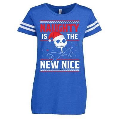 Naughty Is The New Nice Gift Enza Ladies Jersey Football T-Shirt