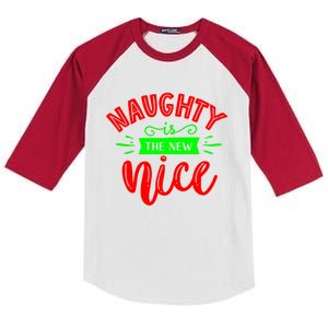 Naughty Is The New Nice Funny Gift Kids Colorblock Raglan Jersey