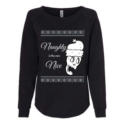 Naughty Is The New Nice Skull Santa Hat Cool Gift Womens California Wash Sweatshirt