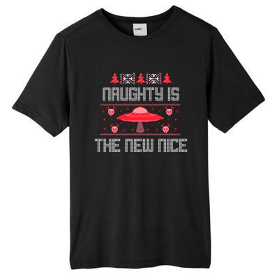 Naughty Is The New Nice Christmas Alien Gift Tall Fusion ChromaSoft Performance T-Shirt