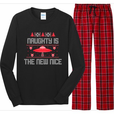 Naughty Is The New Nice Christmas Alien Gift Long Sleeve Pajama Set