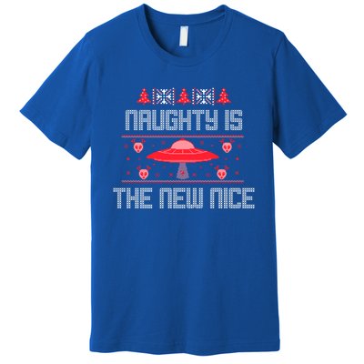 Naughty Is The New Nice Christmas Alien Gift Premium T-Shirt