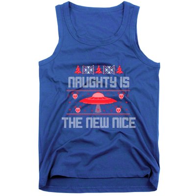 Naughty Is The New Nice Christmas Alien Gift Tank Top