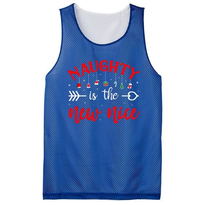 Naughty Is The New Nice Funny Cool Gift Mesh Reversible Basketball Jersey Tank