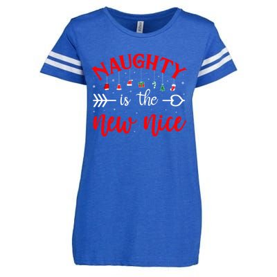 Naughty Is The New Nice Funny Gift Enza Ladies Jersey Football T-Shirt