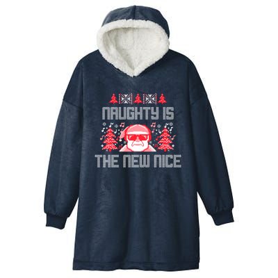 Naughty Is The New Nice Christmas Santa Gift Hooded Wearable Blanket