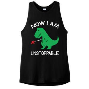 Now IM Unstoppable Funny Trex Dinosaur Meaningful Gift Ladies PosiCharge Tri-Blend Wicking Tank