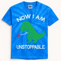 Now IM Unstoppable Funny Trex Dinosaur Meaningful Gift Kids Tie-Dye T-Shirt