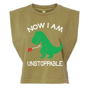 Now IM Unstoppable Funny Trex Dinosaur Meaningful Gift Garment-Dyed Women's Muscle Tee