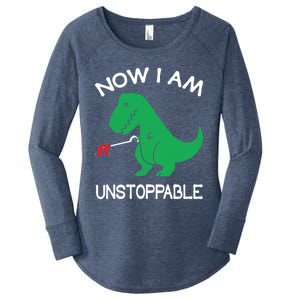 Now IM Unstoppable Funny Trex Dinosaur Meaningful Gift Women's Perfect Tri Tunic Long Sleeve Shirt