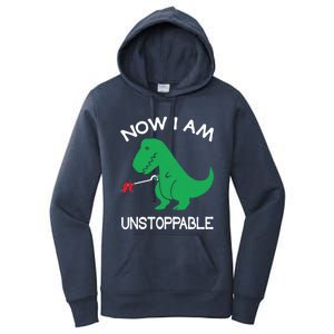 Now IM Unstoppable Funny Trex Dinosaur Meaningful Gift Women's Pullover Hoodie