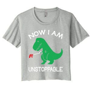 Now IM Unstoppable Funny Trex Dinosaur Meaningful Gift Women's Crop Top Tee