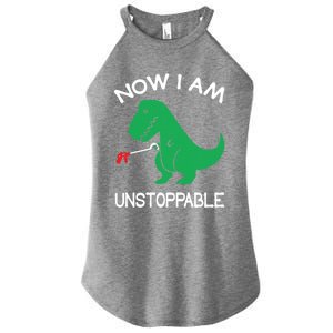 Now IM Unstoppable Funny Trex Dinosaur Meaningful Gift Women's Perfect Tri Rocker Tank