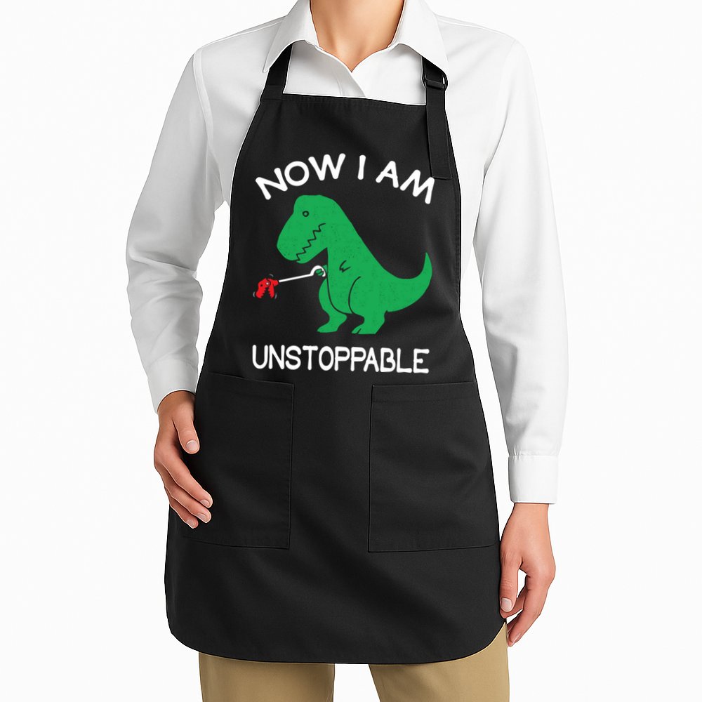 Now I'm Unstoppable - Funny T-Rex Dinosaur Apron