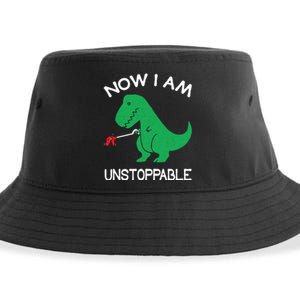 Now I'm Unstoppable - Funny T-Rex Dinosaur Sustainable Bucket Hat