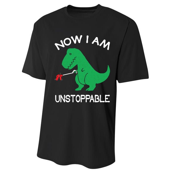 Now I'm Unstoppable - Funny T-Rex Dinosaur Performance Sprint T-Shirt