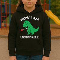 Now I'm Unstoppable - Funny T-Rex Dinosaur Kids Hoodie