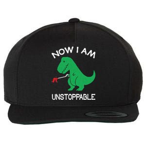 Now I'm Unstoppable - Funny T-Rex Dinosaur Wool Snapback Cap