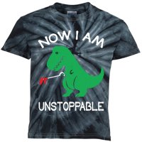 Now I'm Unstoppable - Funny T-Rex Dinosaur Kids Tie-Dye T-Shirt