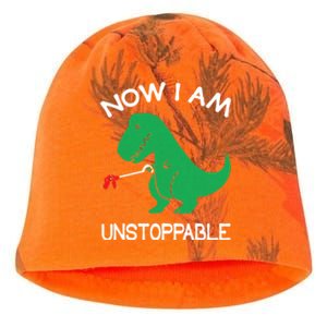 Now I'm Unstoppable - Funny T-Rex Dinosaur Kati - Camo Knit Beanie