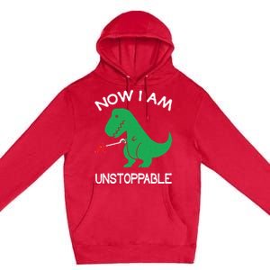 Now I'm Unstoppable - Funny T-Rex Dinosaur Premium Pullover Hoodie