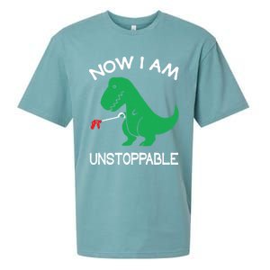 Now I'm Unstoppable - Funny T-Rex Dinosaur Sueded Cloud Jersey T-Shirt